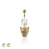 316L SURGICAL STEEL MULTI CZ JAGUAR BELLY BUTTON NAVEL RING 